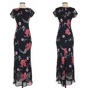 Vintage 90s Jonathan Martin Floral Maxi Dress Cottagecore Whimsygoth Size 5